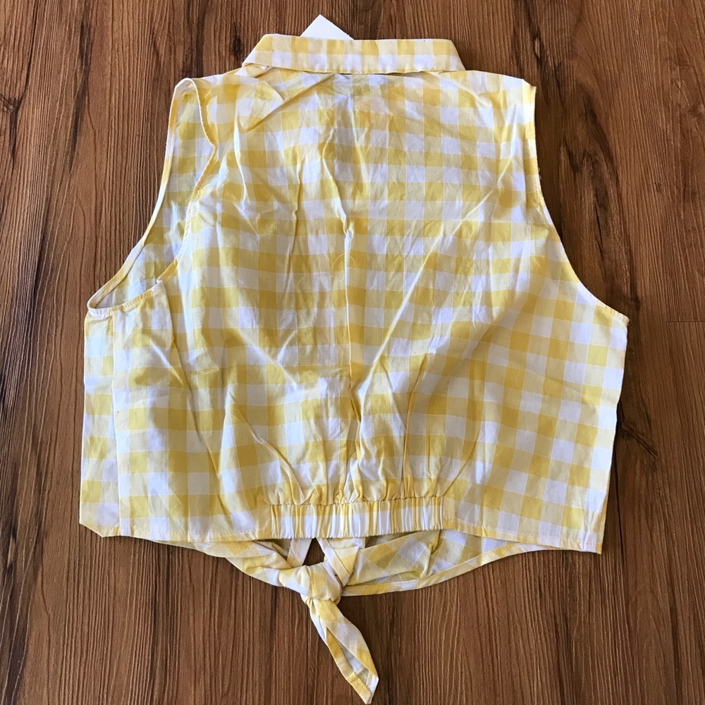 Lush Gingham Tie Hem Crop Top NWT - Picture 2 of 4